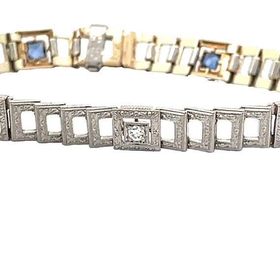 1920's Sapphire and Diamond Bracelet - image 2