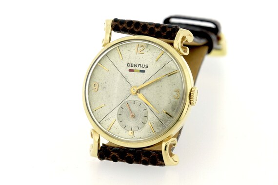 Vintage Benrus 14K Yellow Gold Wrist Watch 17 Jew… - image 1