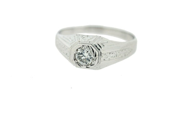 Men's 18K White Gold Diamond Ring