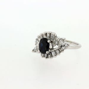 14K Gold Sapphire ring with .60ctTW Diamonds image 4