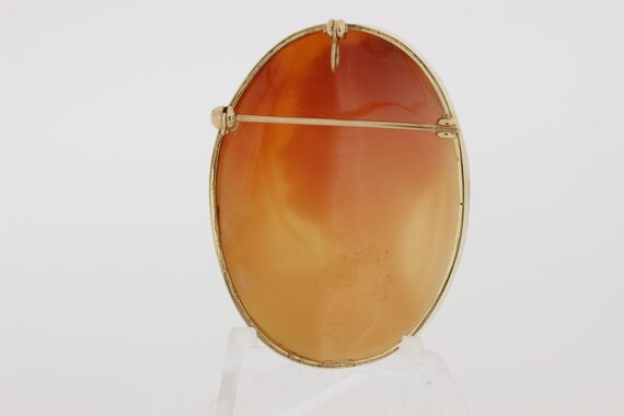 14K Gold Cameo Convertible Brooch Oval - image 3