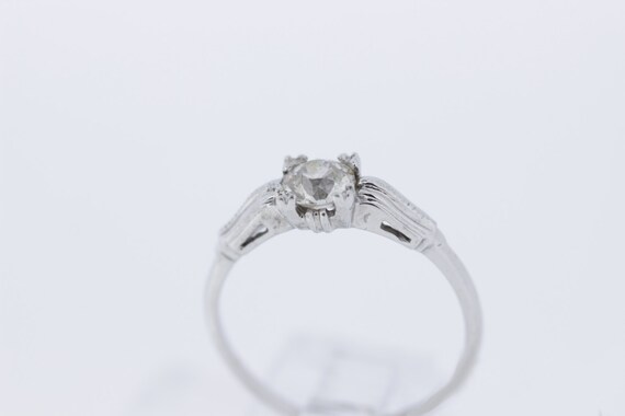 14K Solitaire Diamond Ring with milgrain Detail - image 5
