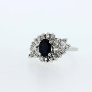 14K Gold Sapphire ring with .60ctTW Diamonds image 5