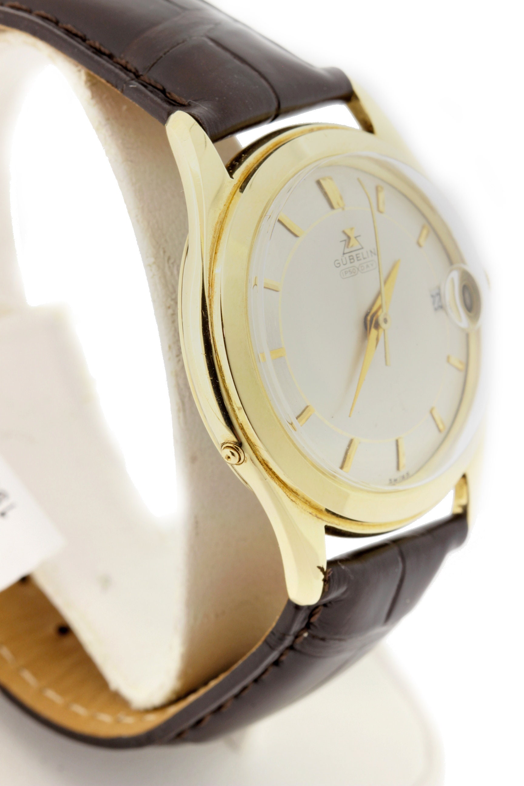 1950s Gubelin IPSO Day Model Automatic Wrist Watch Swiss