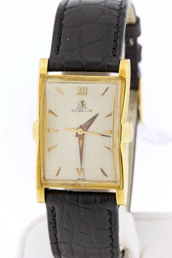 18K Yellow Gold Rectangle Case Gubelin Wrist Watch