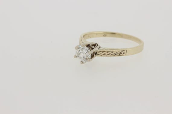 Two Tone Diamond Solitaire 14K Yellow  and White … - image 4