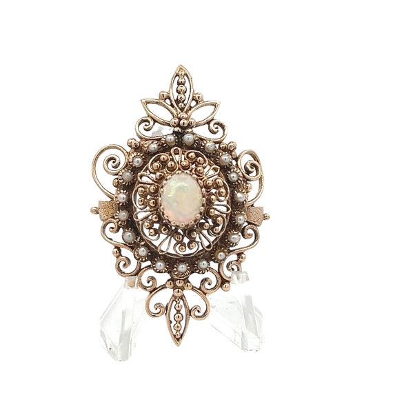 1950's Opal Brooch Pendant - image 2