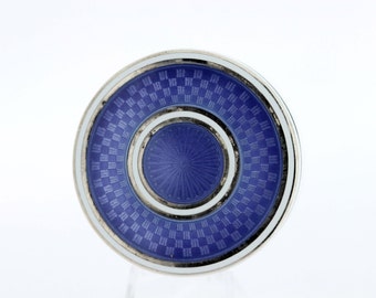 Silver and Enamel Engraved Container
