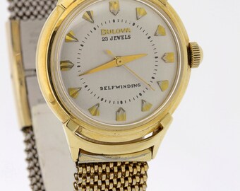 Bulova腕時計 ゴールド 1950年代 ブローバ 腕時計 自動巻き 23 宝石付きムーブメント 14K