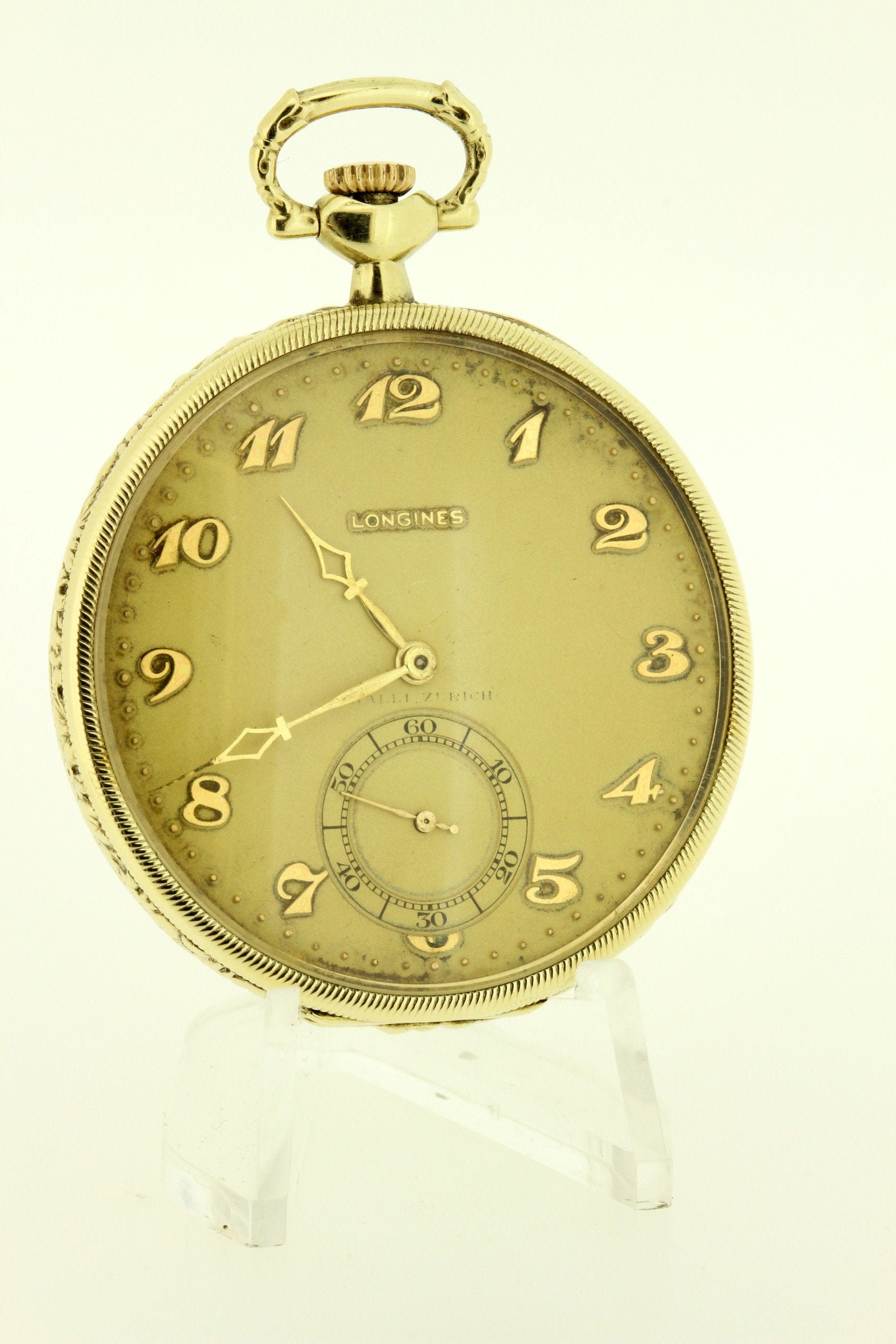 1920s 14K Yellow Gold Hand Engraved 