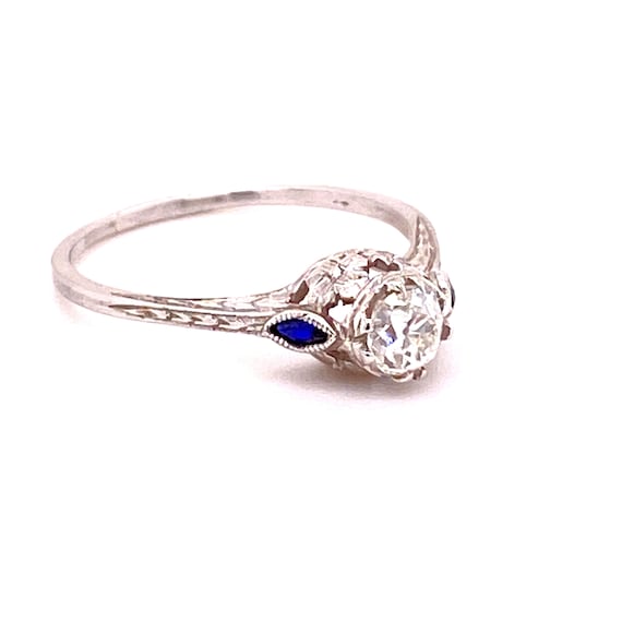 1920s Floral Diamond Ring - image 1