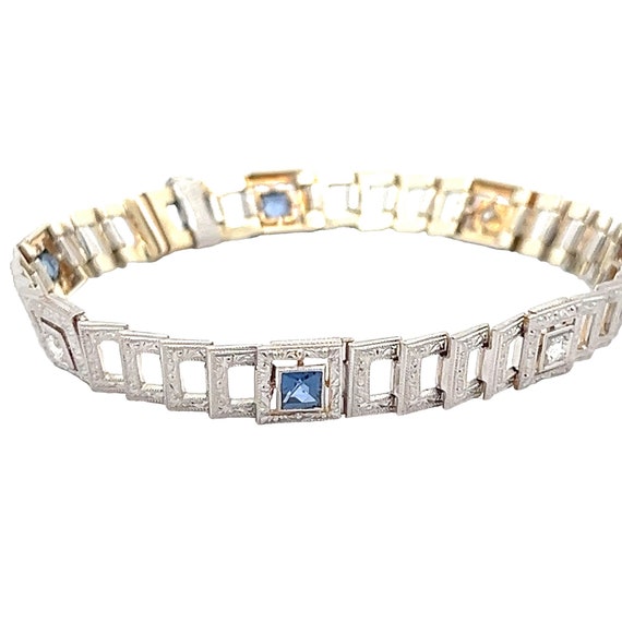 1920's Sapphire and Diamond Bracelet - image 9