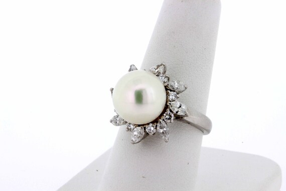 Stunning Platinum and Fresh Water Pearl Ring with… - image 5