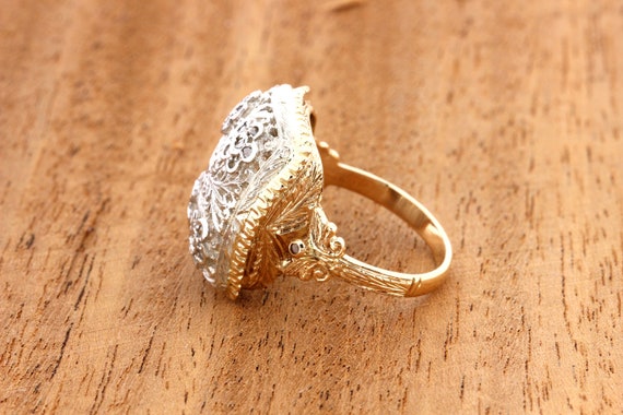 Extraordinary Minecut Diamond Ring 18K Yellow Gol… - image 9