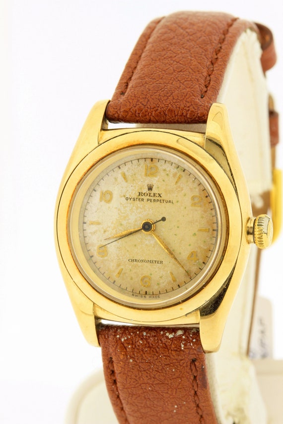 14K Yellow Gold Bubble Back Rolex 1947 Year Oyste… - image 3