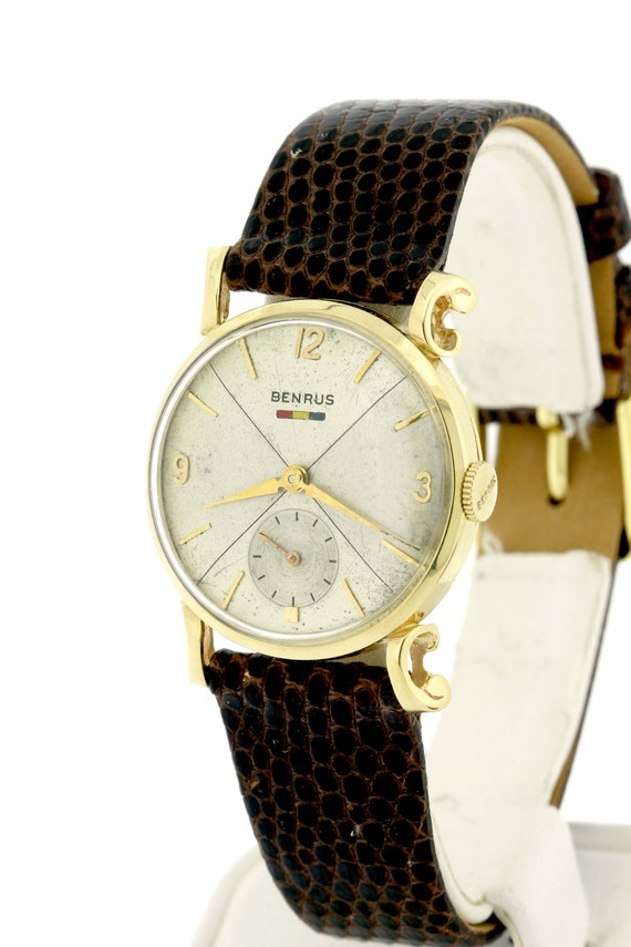 Vintage Benrus 14K Yellow Gold Wrist Watch 17 Jew… - image 2