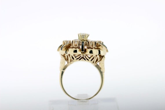 Diamond and Enamel 14k Gold Ring  - image 5