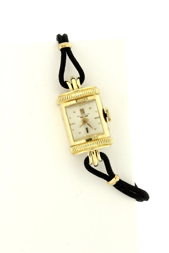 Ladies Vintage Benrus 1950s Wrist Watch 14K Yello… - image 5