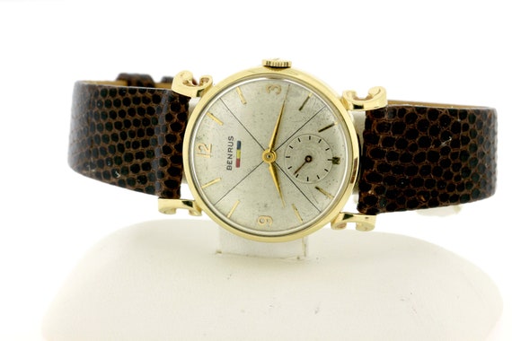 Vintage Benrus 14K Yellow Gold Wrist Watch 17 Jew… - image 5