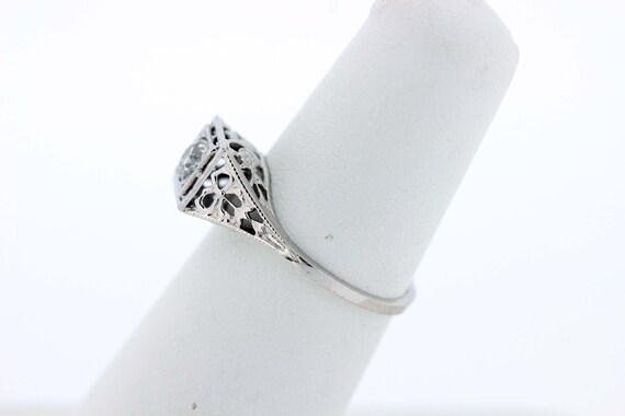 18K Filigree Diamond Ring with Bows and Flowers  - image 5