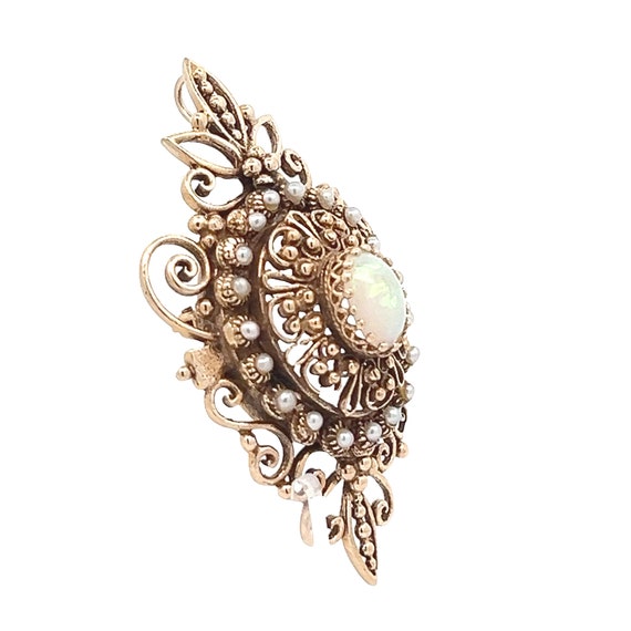 1950's Opal Brooch Pendant - image 4