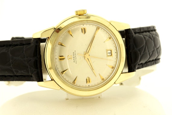 1950s Vintage Omega Wrist Watch 18K Yellow Automa… - image 6