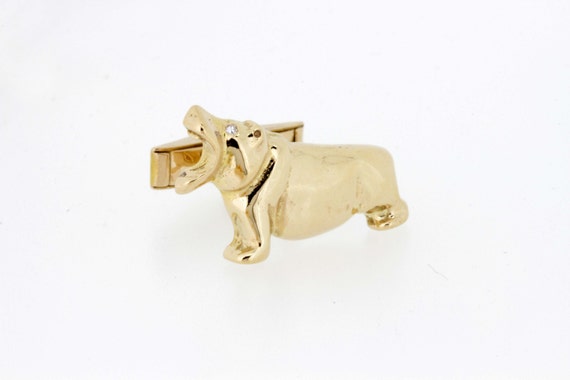 Hippo Cuff Links 14K Gold - image 5