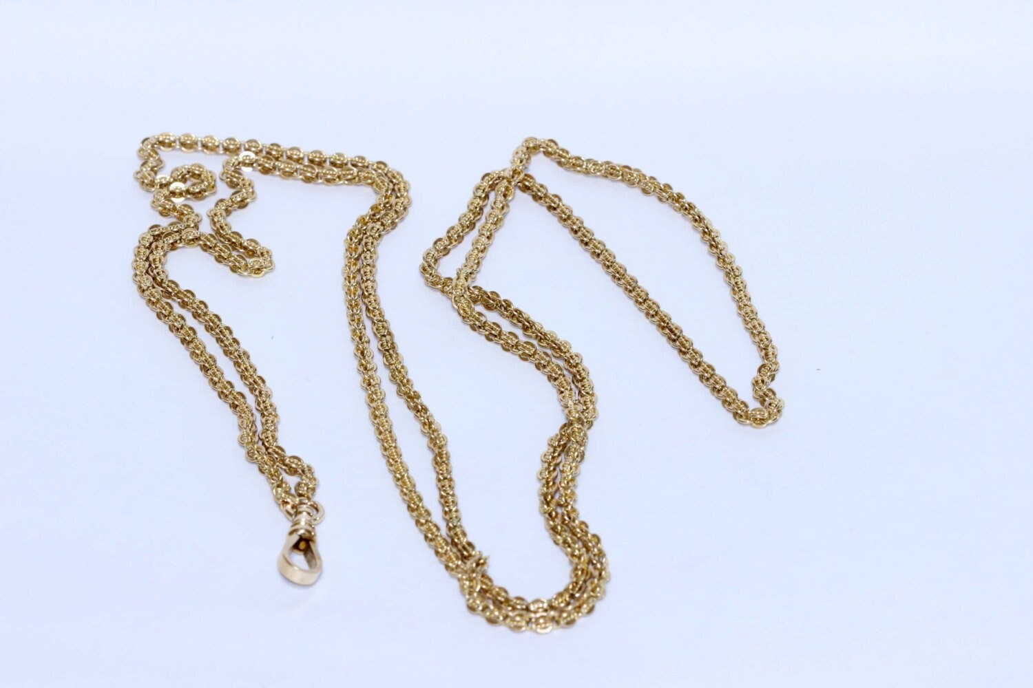 14K Gold Pocket Watch Chain Necklace Etsy