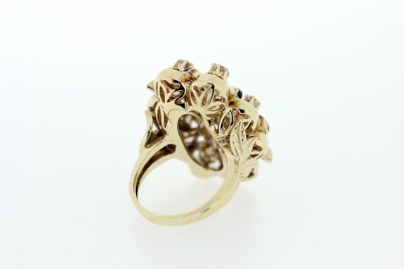 Diamond and Enamel 14k Gold Ring  - image 4