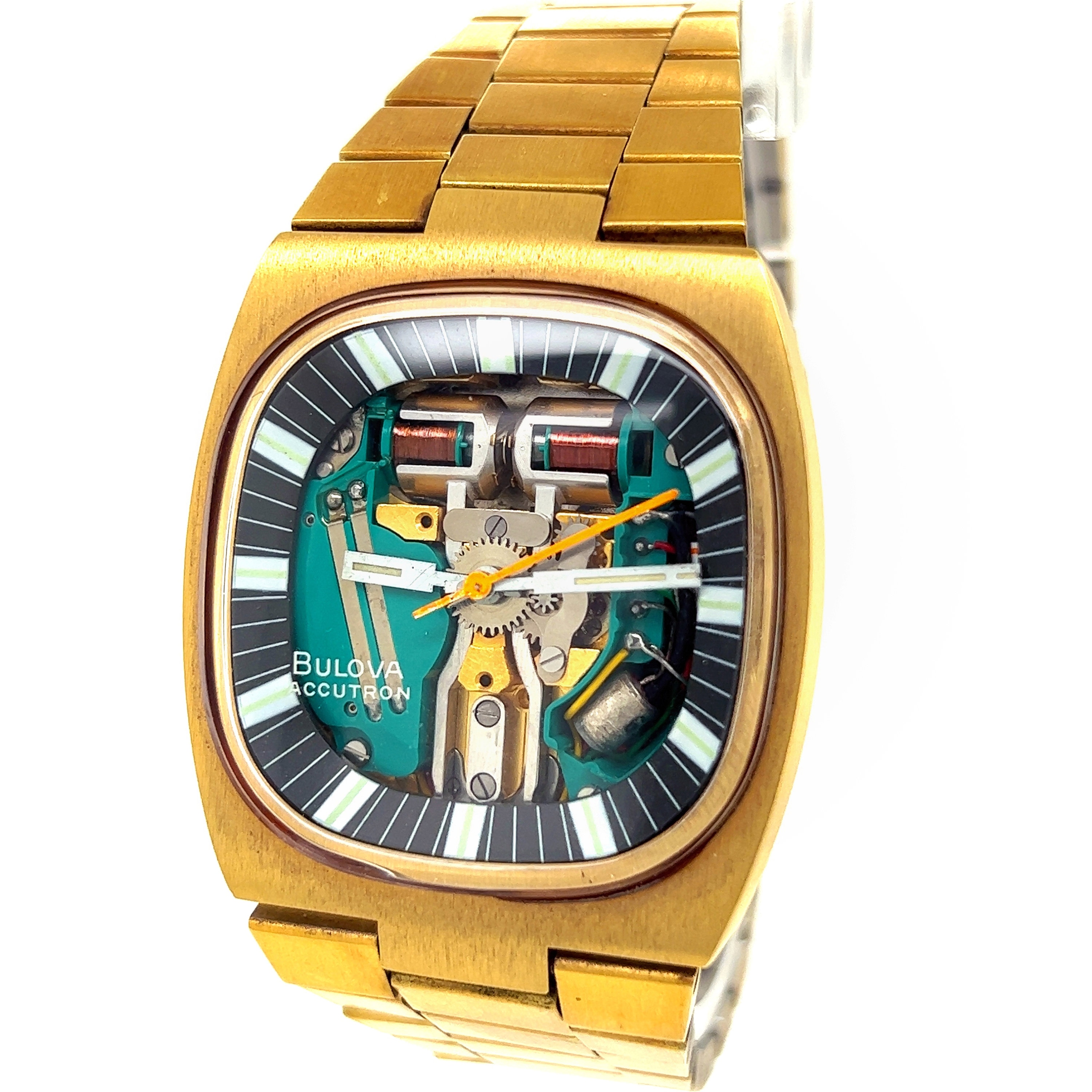 1970s Gold Filled and Stainless Steel Back Bulova Accutron Wrist