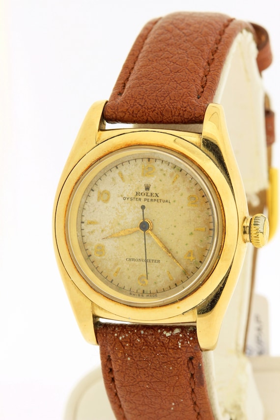 14K Yellow Gold Bubble Back Rolex 1947 Year Oyste… - image 10