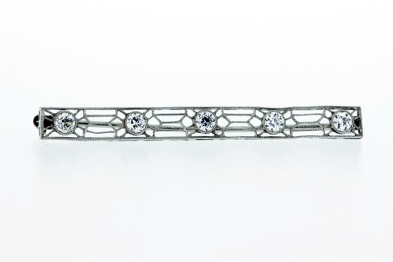 14K Gold Diamond Brooch  - image 2