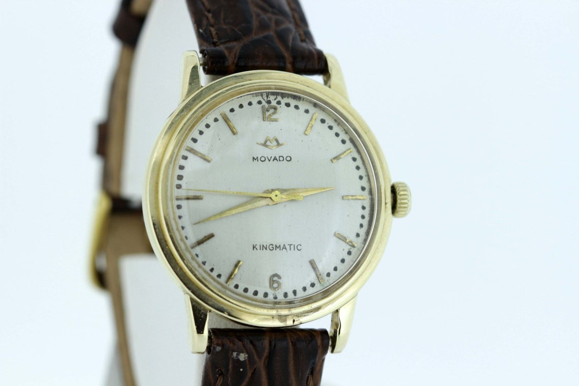 14K Gold Movado Kingmatic Wrist Watch | Etsy