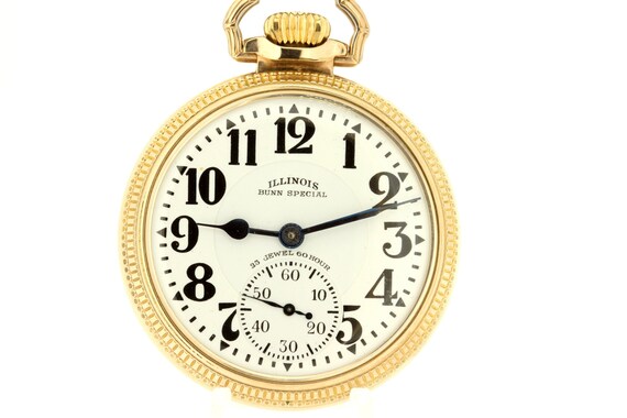 1929 Illinois Bunn Special Pocket Watch 10K Gold Filled Case 23