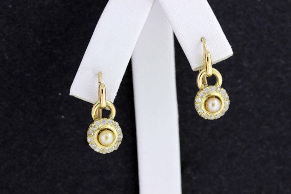 Cream Pearl with Diamond Halo in 14K Yellow Gold … - image 2