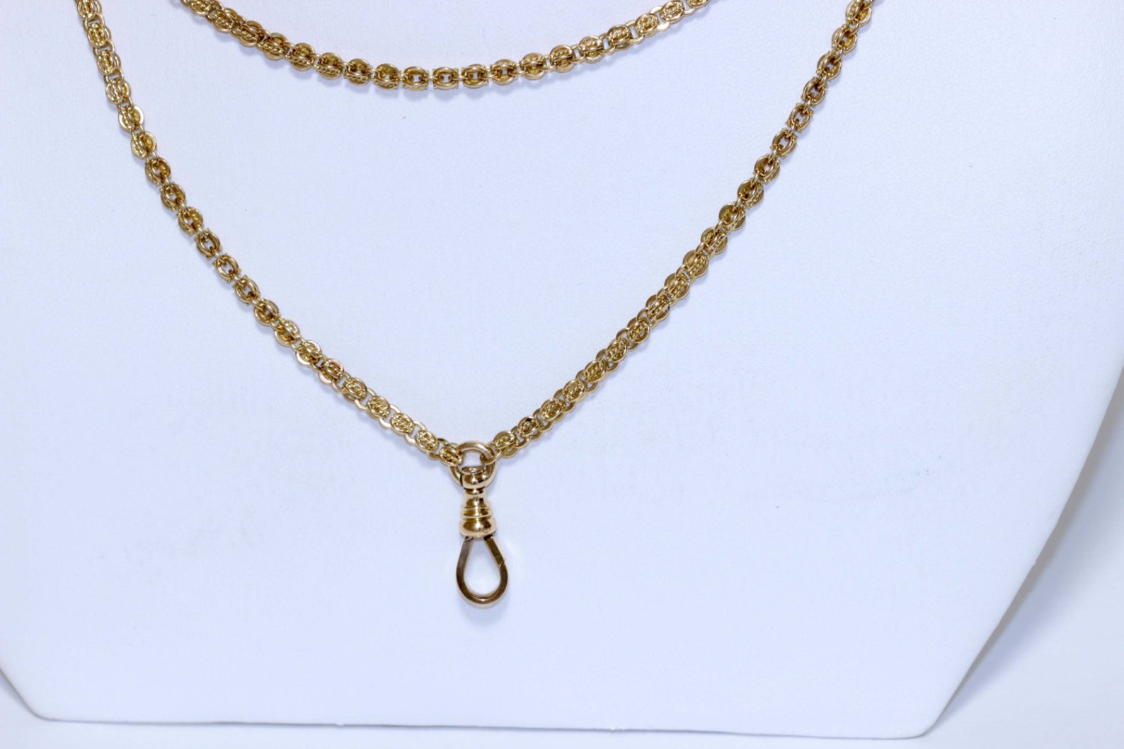 14K Gold Pocket Watch Chain Necklace Etsy