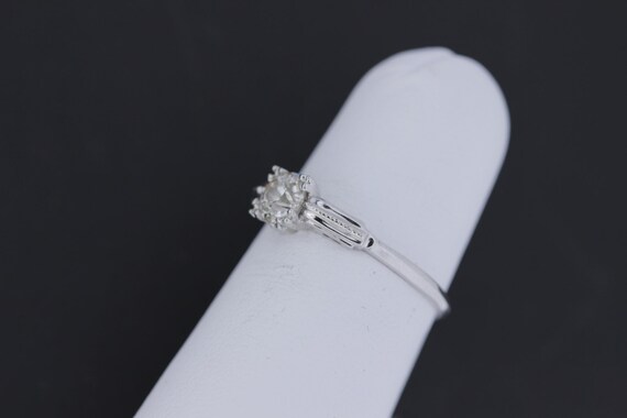 14K Solitaire Diamond Ring with milgrain Detail - image 4
