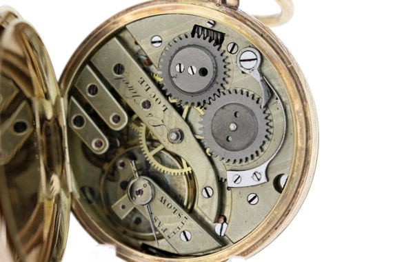 Louis Jacote Locle 14K Yellow Gold Pocket Watch w… - image 5