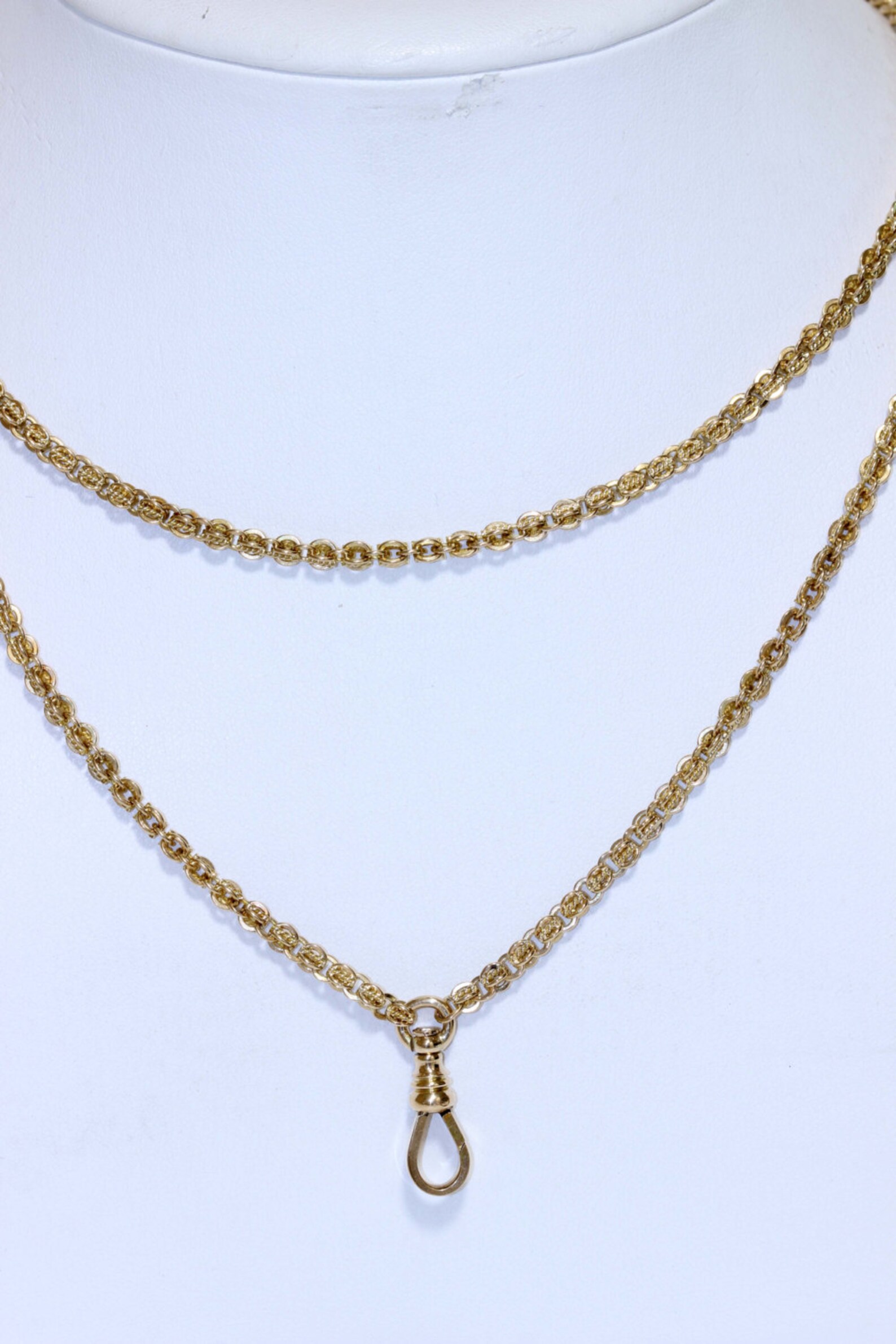 14K Gold Pocket Watch Chain Necklace Etsy