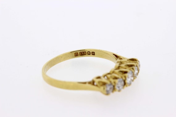 Five Diamond Row 18K Gold Ring  View 5