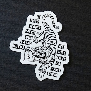 Solidarity Tiger Sticker – Union, Strike, Protest Art (2.1x2.5")