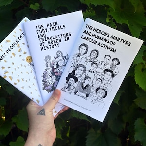 3 zine pack - Physical Copies - Three written & illustrated zines by Tricia Robinson - On resiliency, labour activism, capitalism, adversity