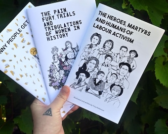 3 zine pack - Physical Copies - Three written & illustrated zines by Tricia Robinson - On resiliency, labour activism, capitalism, adversity