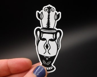 Adesivo per tatuaggio a forma di vaso di serpente di Tricia Robinson - Controlla la descrizione per le dimensioni - Adesivo in stile tatuaggio - Adesivo per bottiglia d'acqua