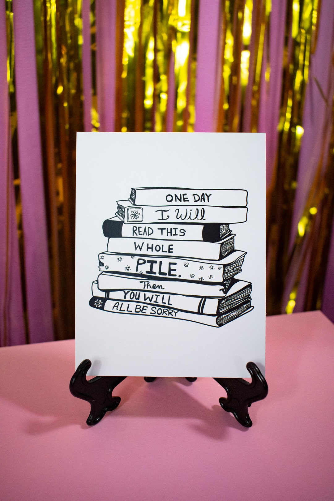 Lustige Bücherwurm Postkarte Illustriert für Bücherwürmer