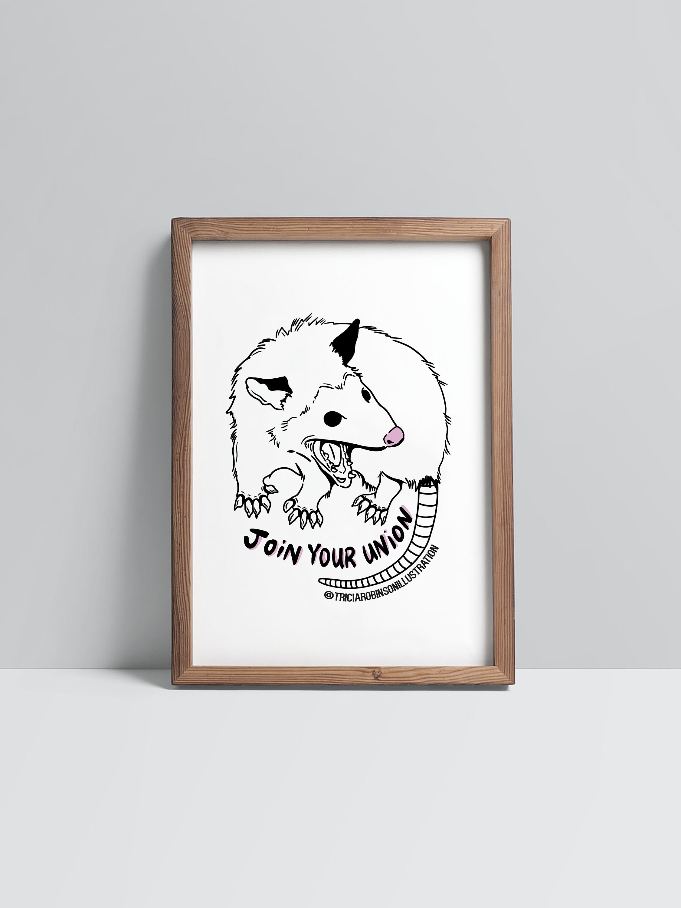 Join Your Union Possum Art Print - 8.5x11 Print, Digitally