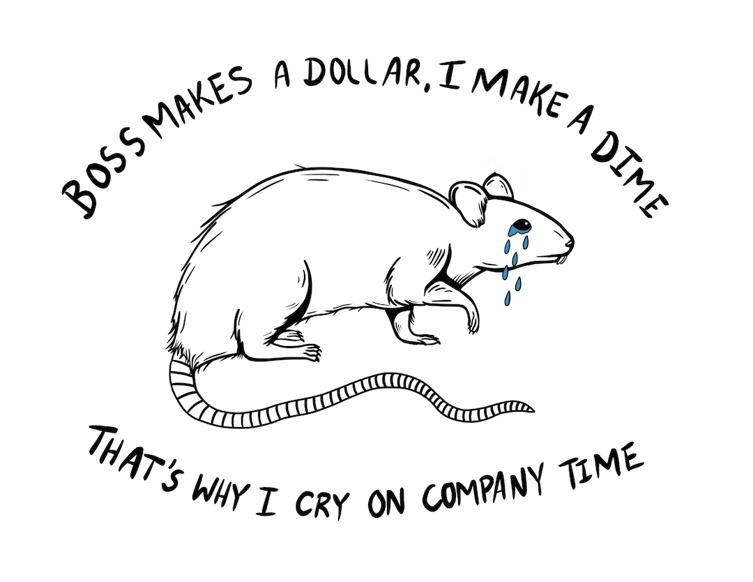 Boss Makes a Dollar, I Make a Dime 8.5x11 Print, Digitally Illustrated