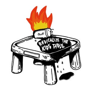 Impression radicale d'art de table pour enfants - Illustrée numériquement, impression 8,5 x 11 pouces sur du papier cartonné mat. Art syndicaliste militant - Sans cadre