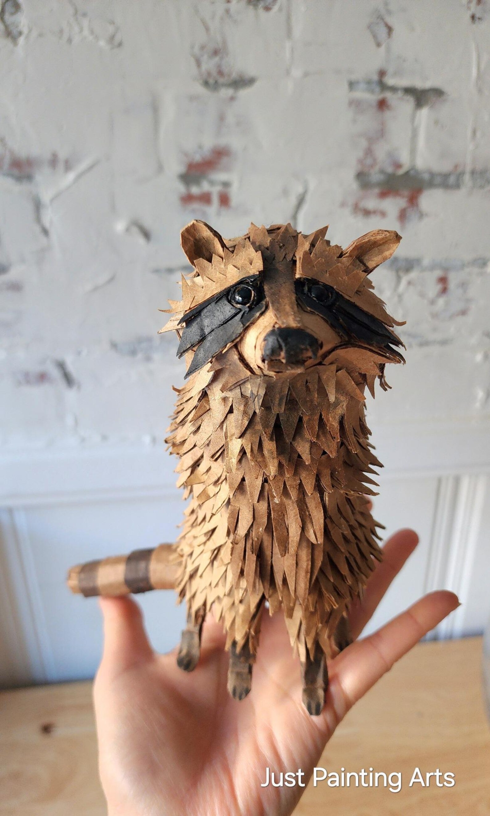 Cardboard Racoon Handmade Cardboard Sculpture - Raccoon (one of a Kind) - Etsy