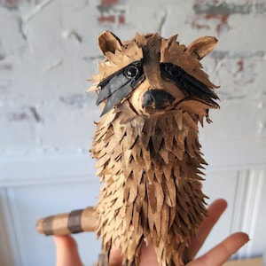 Cardboard Racoon Handmade Cardboard Sculpture - Raccoon (one of a Kind) - Etsy